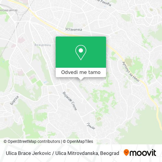 Ulica Brace Jerkovic / Ulica Mitrovdanska mapa
