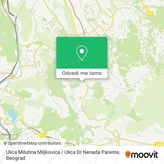 Ulica Milutina Miljkovica / Ulica Dr Nenada Parente mapa