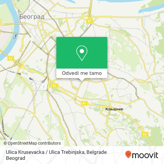 Ulica Krusevacka / Ulica Trebinjska mapa