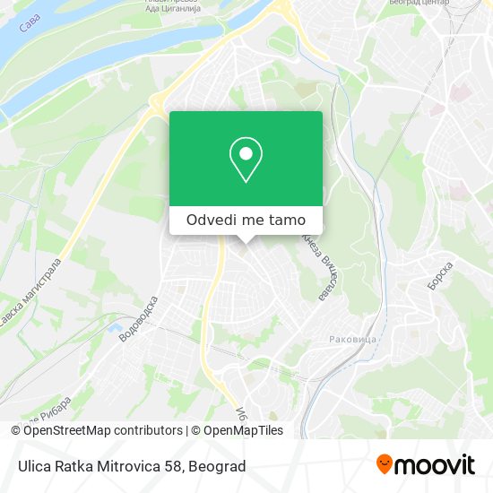 Ulica Ratka Mitrovica 58 mapa