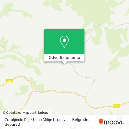 Zoroljinski Raj / Ulica Milije Urosevica mapa