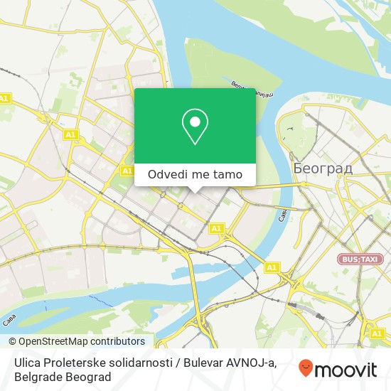 Ulica Proleterske solidarnosti / Bulevar AVNOJ-a mapa