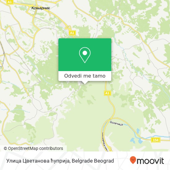 Улица Цветанова ћуприја mapa