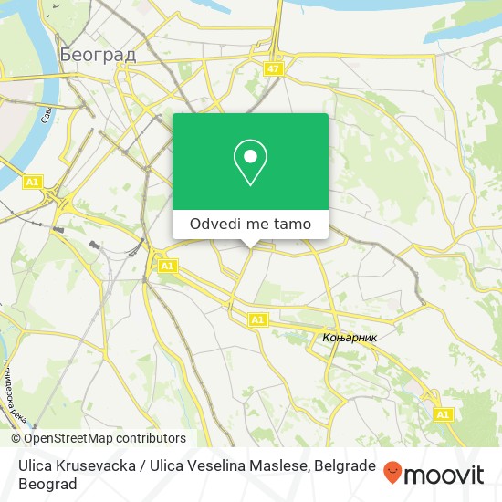 Ulica Krusevacka / Ulica Veselina Maslese mapa