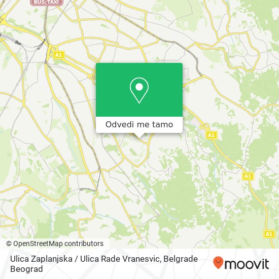 Ulica Zaplanjska / Ulica Rade Vranesvic mapa