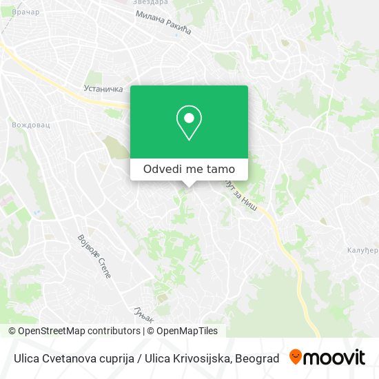 Ulica Cvetanova cuprija / Ulica Krivosijska mapa