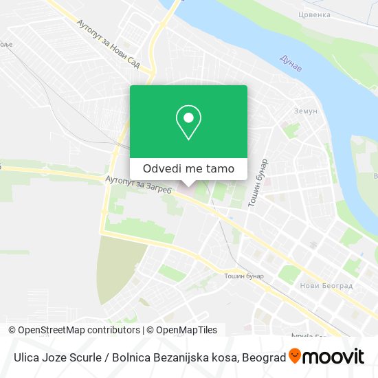 Ulica Joze Scurle / Bolnica Bezanijska kosa mapa