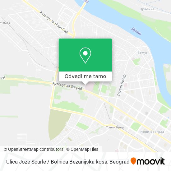 Ulica Joze Scurle / Bolnica Bezanijska kosa mapa