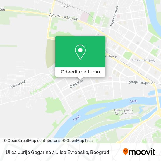 Ulica Jurija Gagarina / Ulica Evropska mapa