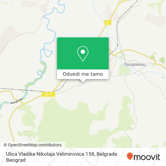 Ulica Vladike Nikolaja Velimirovica 158 mapa