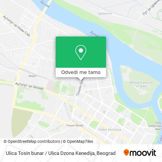 Ulica Tosin bunar / Ulica Dzona Kenedija mapa