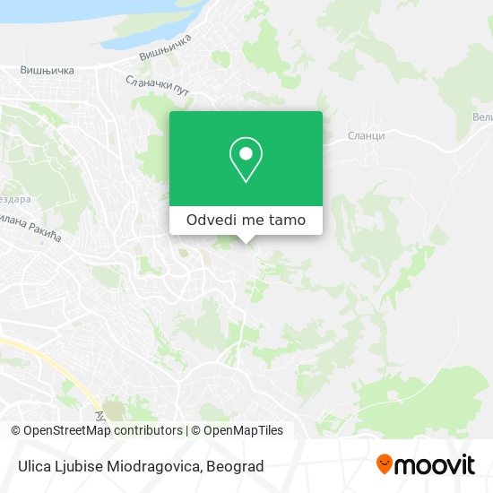 Ulica Ljubise Miodragovica mapa