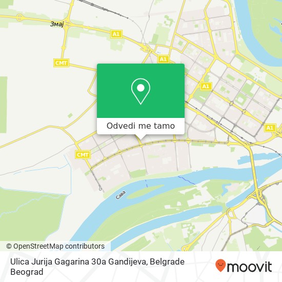 Ulica Jurija Gagarina 30a Gandijeva mapa