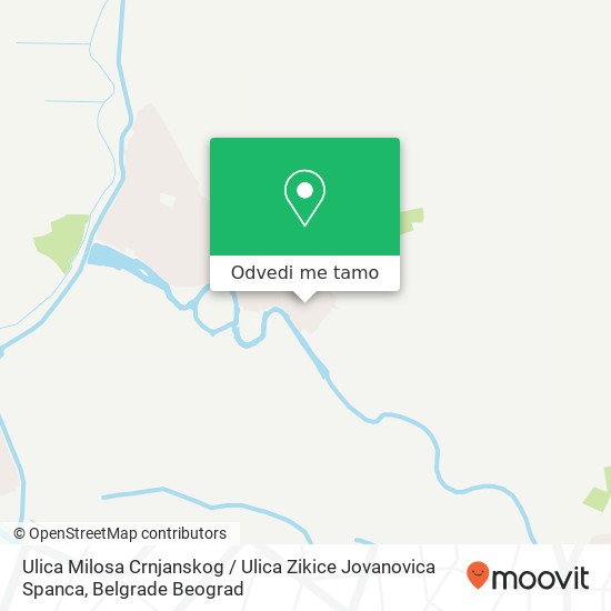 Ulica Milosa Crnjanskog / Ulica Zikice Jovanovica Spanca mapa