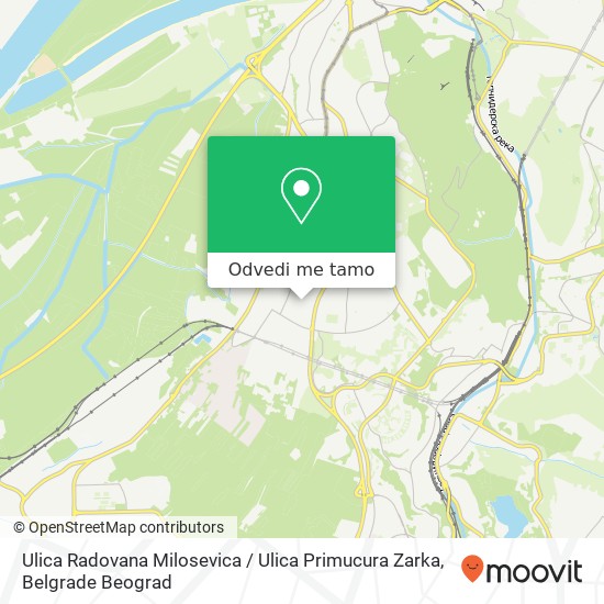 Ulica Radovana Milosevica / Ulica Primucura Zarka mapa