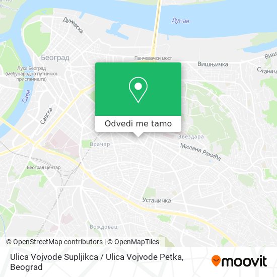 Ulica Vojvode Supljikca / Ulica Vojvode Petka mapa