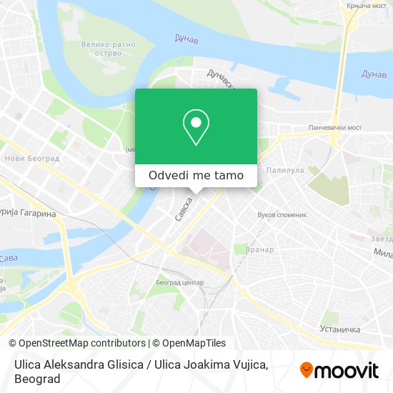 Ulica Aleksandra Glisica / Ulica Joakima Vujica mapa