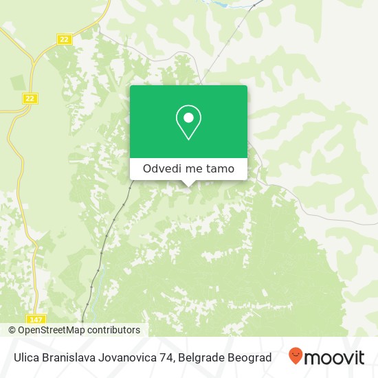 Ulica Branislava Jovanovica 74 mapa