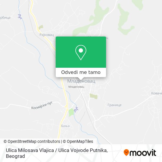 Ulica Milosava Vlajica / Ulica Vojvode Putnika mapa