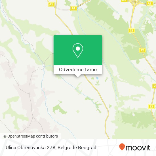 Ulica Obrenovacka 27А mapa