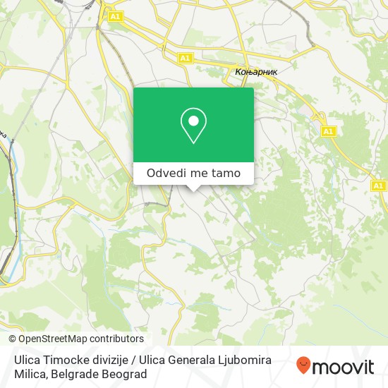 Ulica Timocke divizije / Ulica Generala Ljubomira Milica mapa