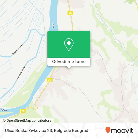 Ulica Boska Zivkovica 23 mapa