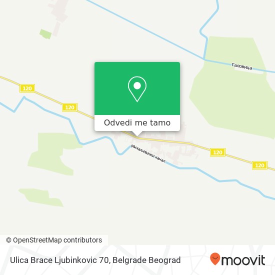 Ulica Brace Ljubinkovic 70 mapa