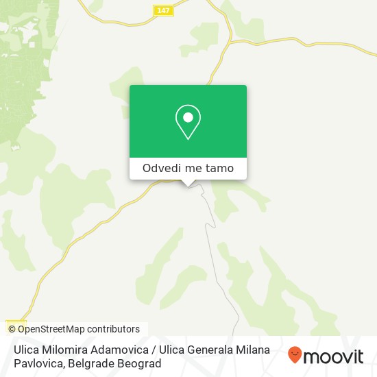 Ulica Milomira Adamovica / Ulica Generala Milana Pavlovica mapa