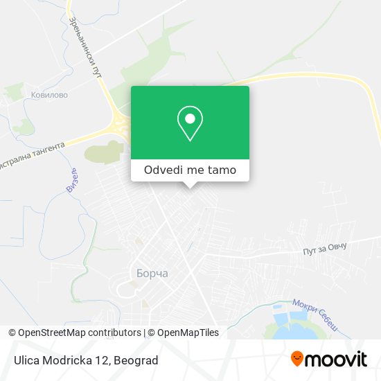 Ulica Modricka 12 mapa