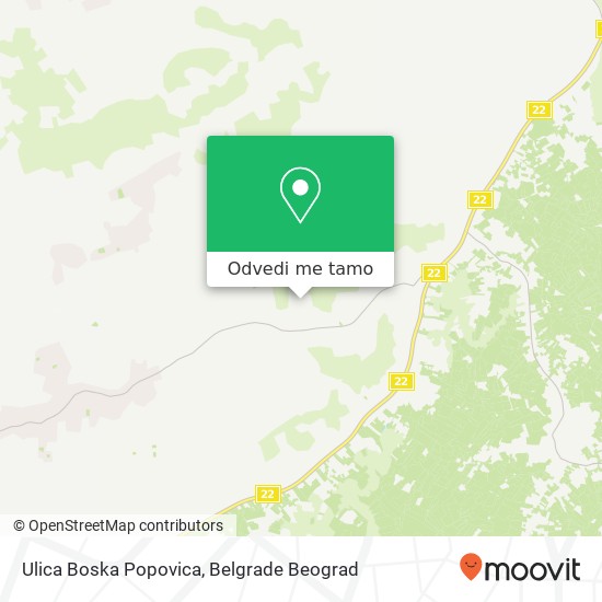 Ulica Boska Popovica mapa