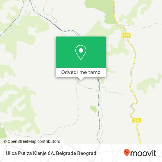 Ulica Put za Klenje 6А mapa