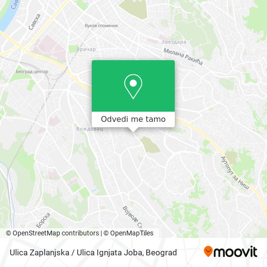 Ulica Zaplanjska / Ulica Ignjata Joba mapa