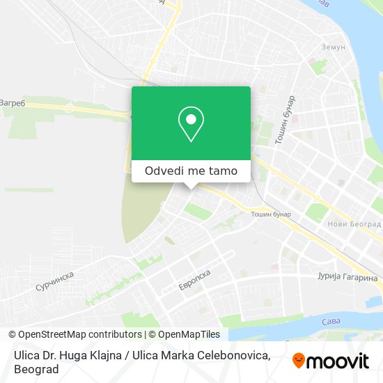 Ulica Dr. Huga Klajna / Ulica Marka Celebonovica mapa