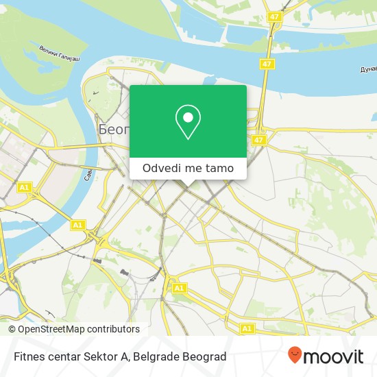 Fitnes centar Sektor A mapa