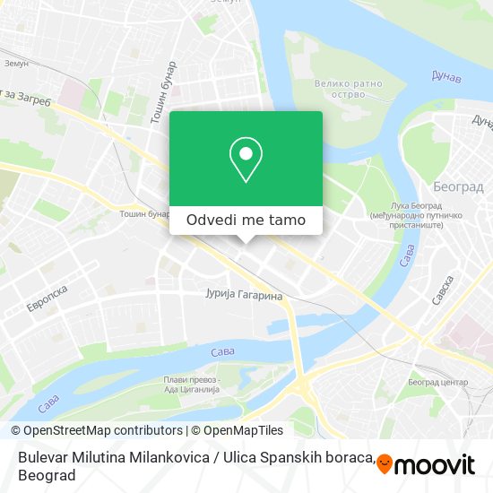 Bulevar Milutina Milankovica / Ulica Spanskih boraca mapa