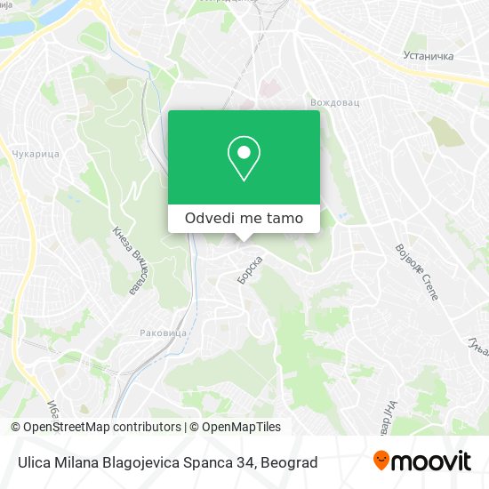 Ulica Milana Blagojevica Spanca 34 mapa