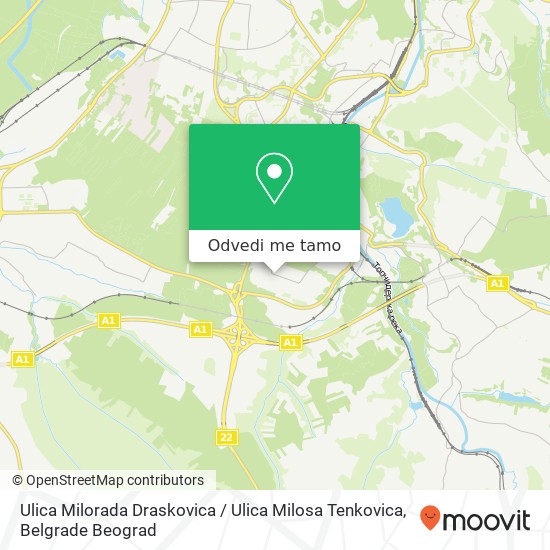 Ulica Milorada Draskovica / Ulica Milosa Tenkovica mapa