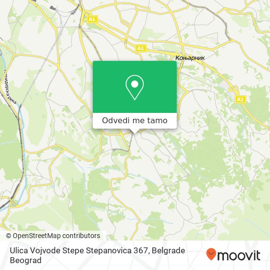 Ulica Vojvode Stepe Stepanovica 367 mapa