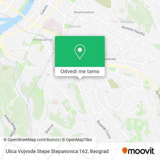 Ulica Vojvode Stepe Stepanovica 162 mapa