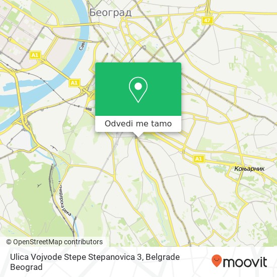 Ulica Vojvode Stepe Stepanovica 3 mapa