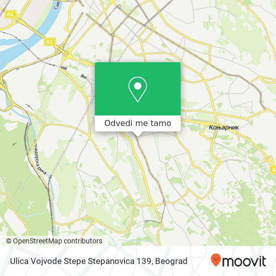 Ulica Vojvode Stepe Stepanovica 139 mapa