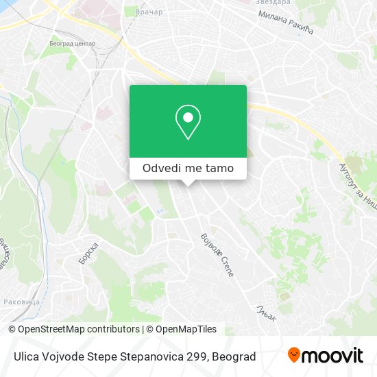 Ulica Vojvode Stepe Stepanovica 299 mapa