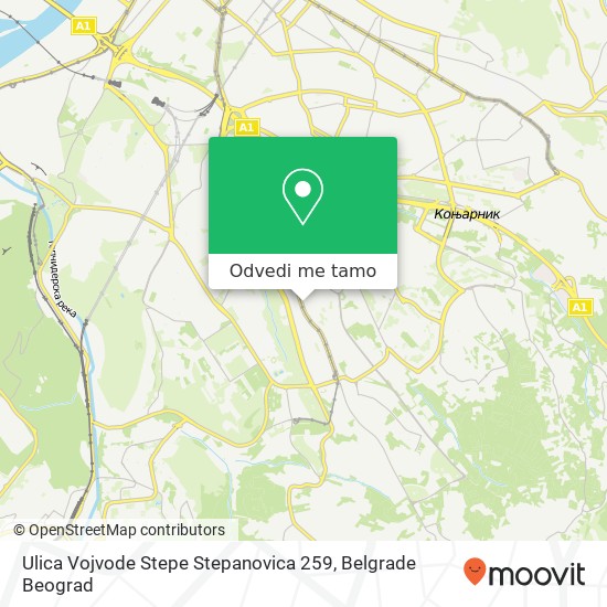 Ulica Vojvode Stepe Stepanovica 259 mapa