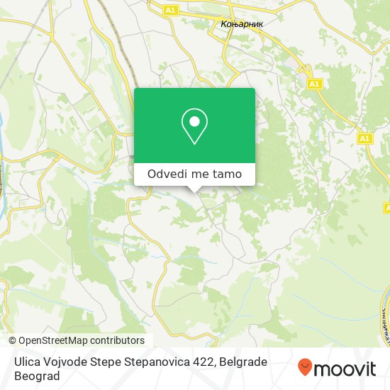 Ulica Vojvode Stepe Stepanovica 422 mapa