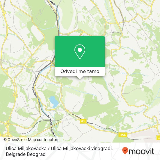 Ulica Miljakovacka / Ulica Miljakovacki vinogradi mapa