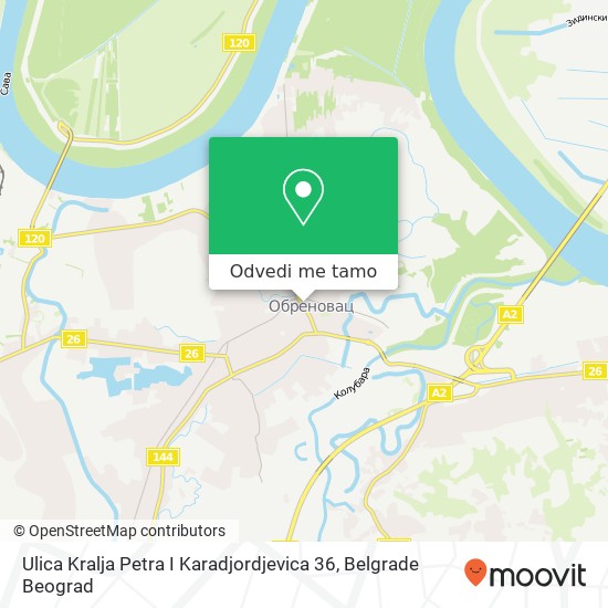 Ulica Kralja Petra I Karadjordjevica 36 mapa