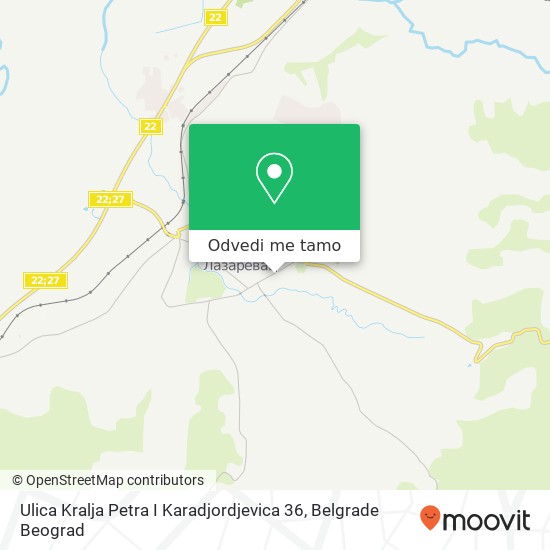 Ulica Kralja Petra I Karadjordjevica 36 mapa