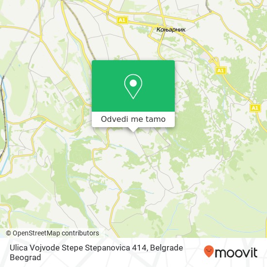 Ulica Vojvode Stepe Stepanovica 414 mapa