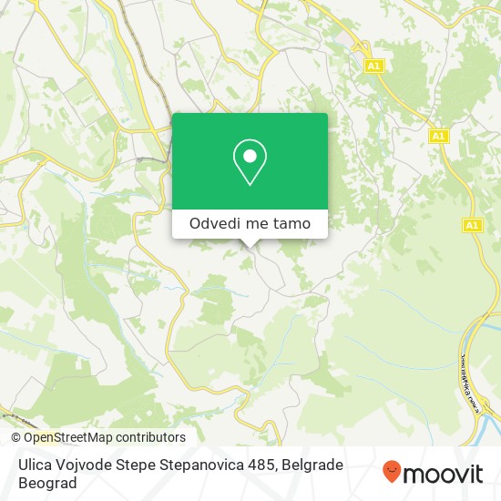 Ulica Vojvode Stepe Stepanovica 485 mapa