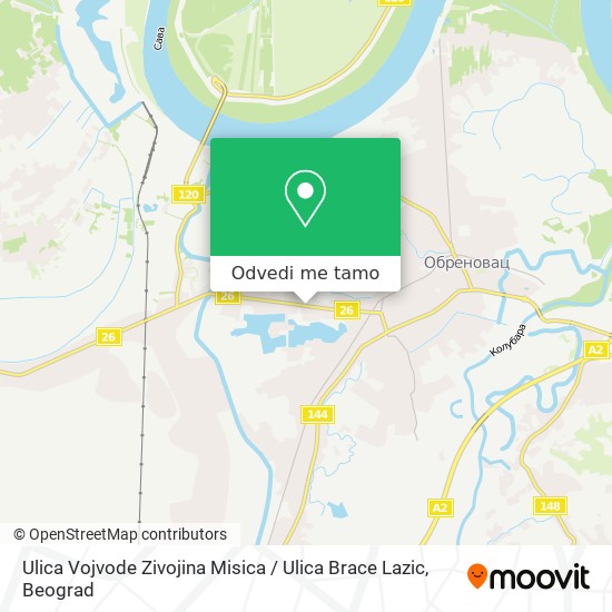 Ulica Vojvode Zivojina Misica / Ulica Brace Lazic mapa